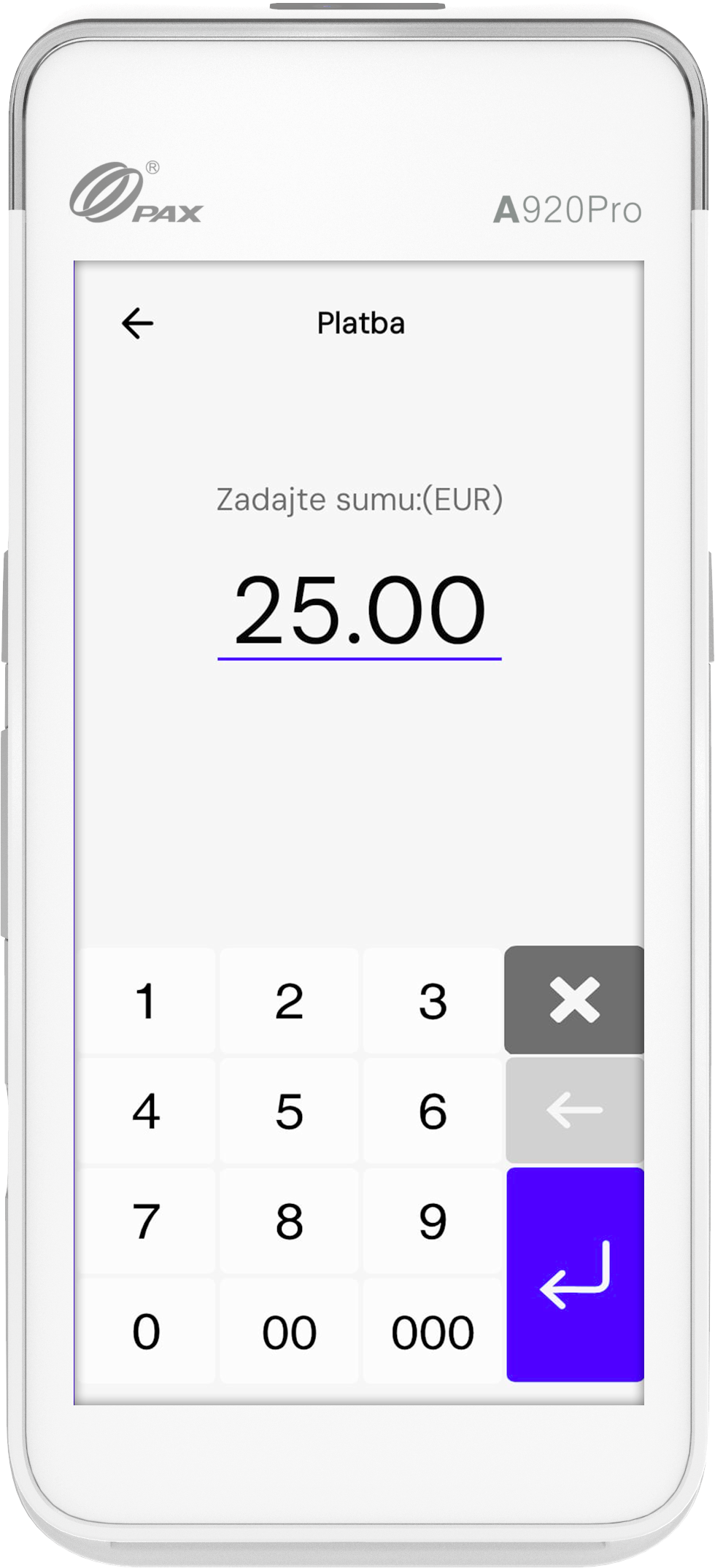 QR platby na terminále